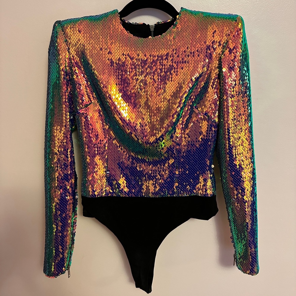 GORGEOUS Alex Perry Size 8 multicolored women’s designer bodysuit.